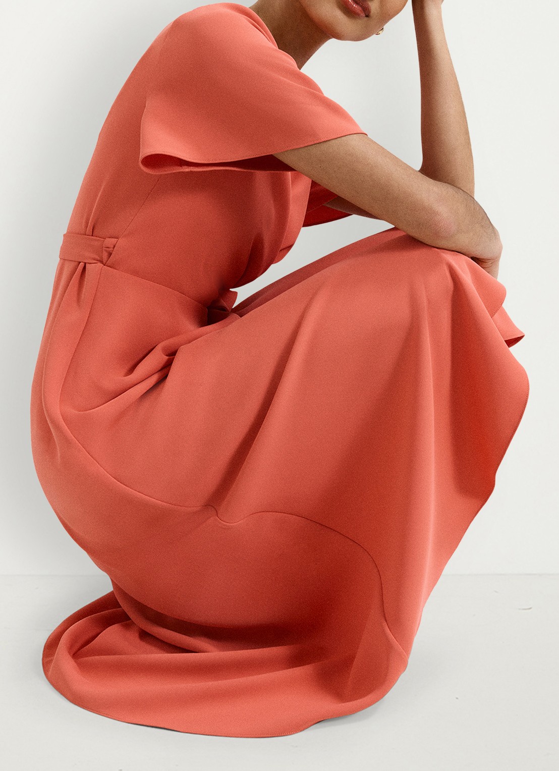 Phase Eight Julissamidi jurk met geknoopt detail - detail 7 oranje