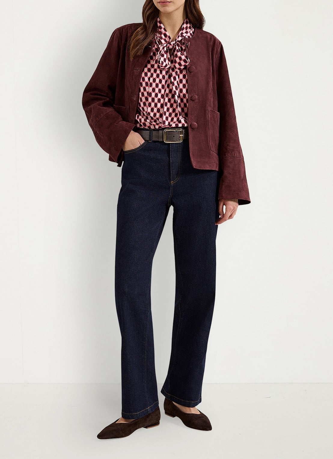 Phase Eight Junie mouwloze top met sjaalkraag en grafische print - detail 3 roze
