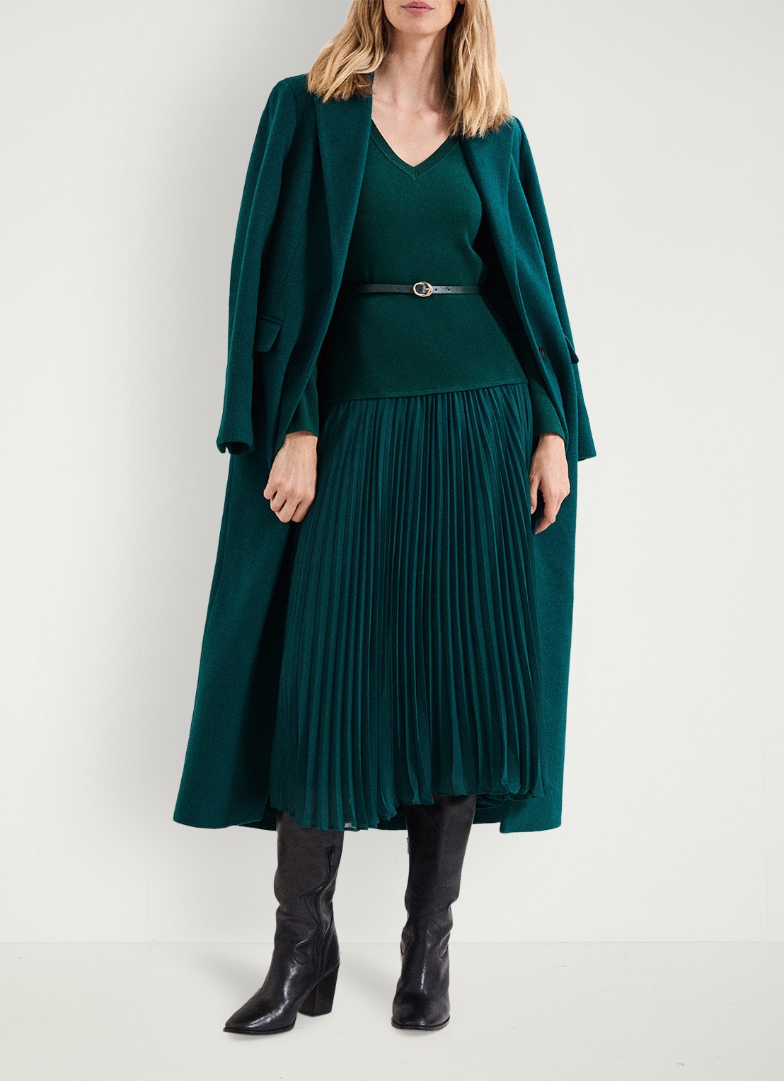 Phase Eight Kai midi jurk met ceintuur - detail 7 zeegroen