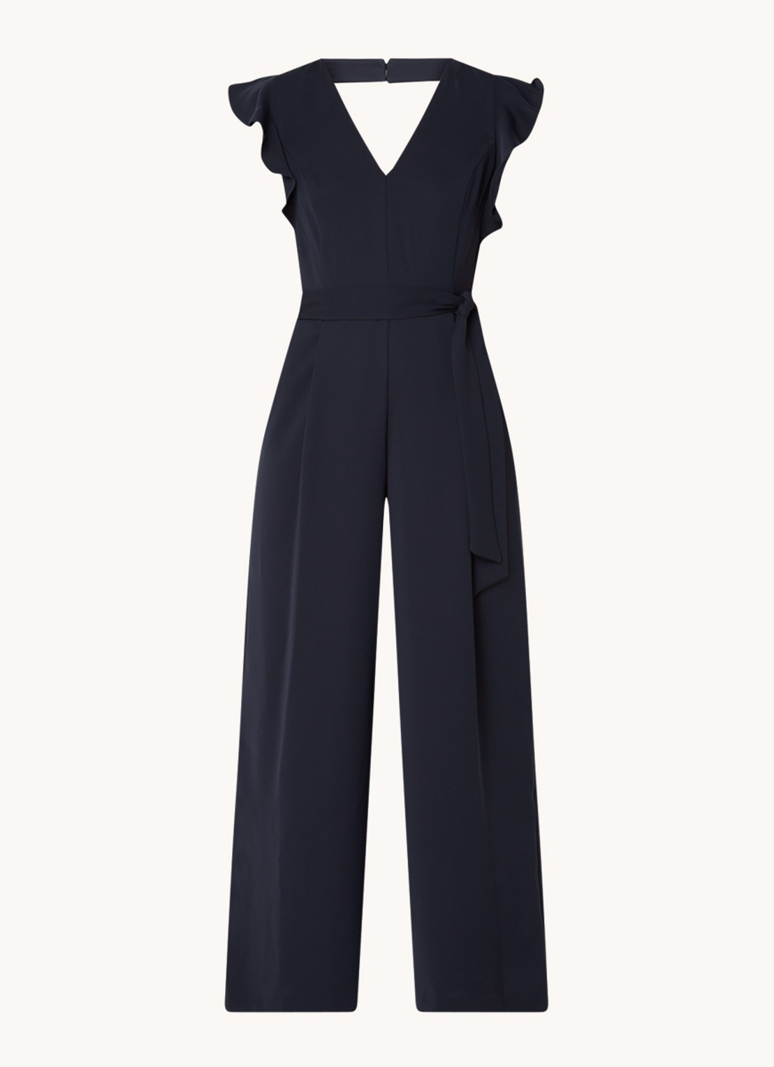Phase Eight Kallie wide fit jumpsuit met strikceintuur - voorkant 2 aquablauw