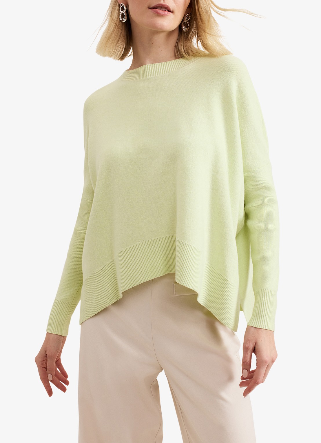 Phase Eight Kara fijngebreide trui met stretch - detail 4 lime