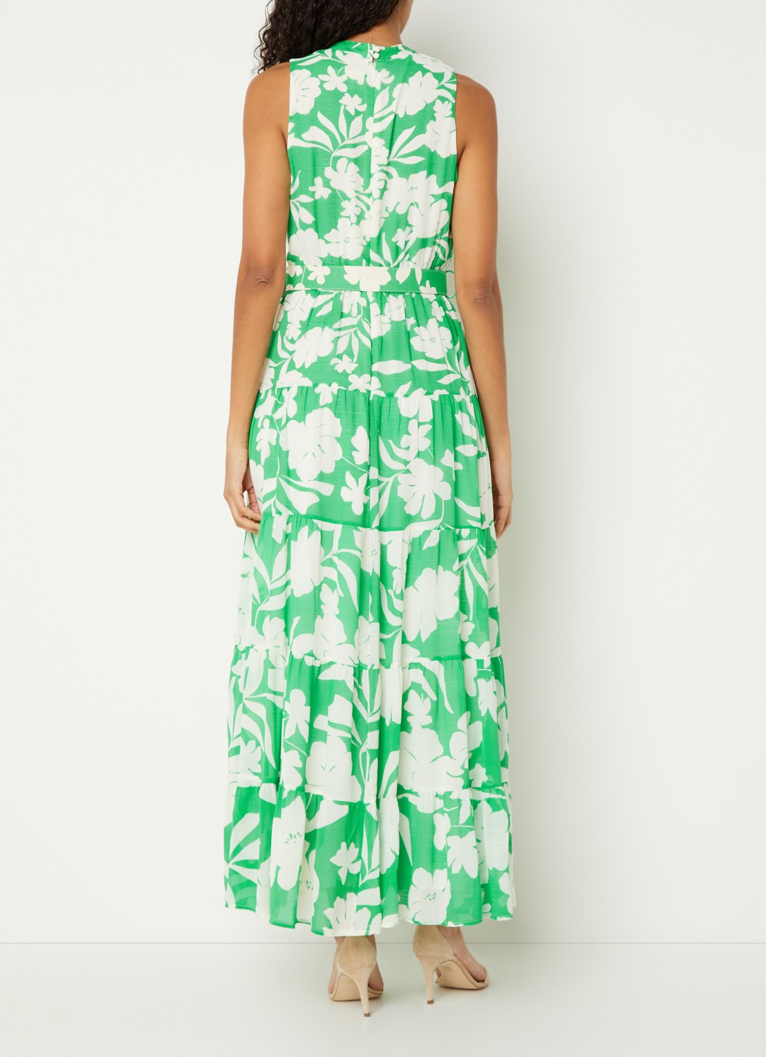 Phase Eight Kara maxi jurk met bloemenprint en ceintuur - achterkant 3 groen