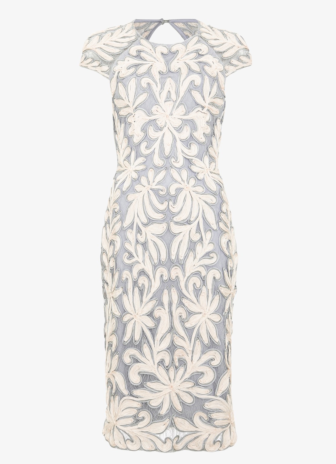 Phase Eight Karima midi jurk met bloemenprint - voorkant lichtblauw