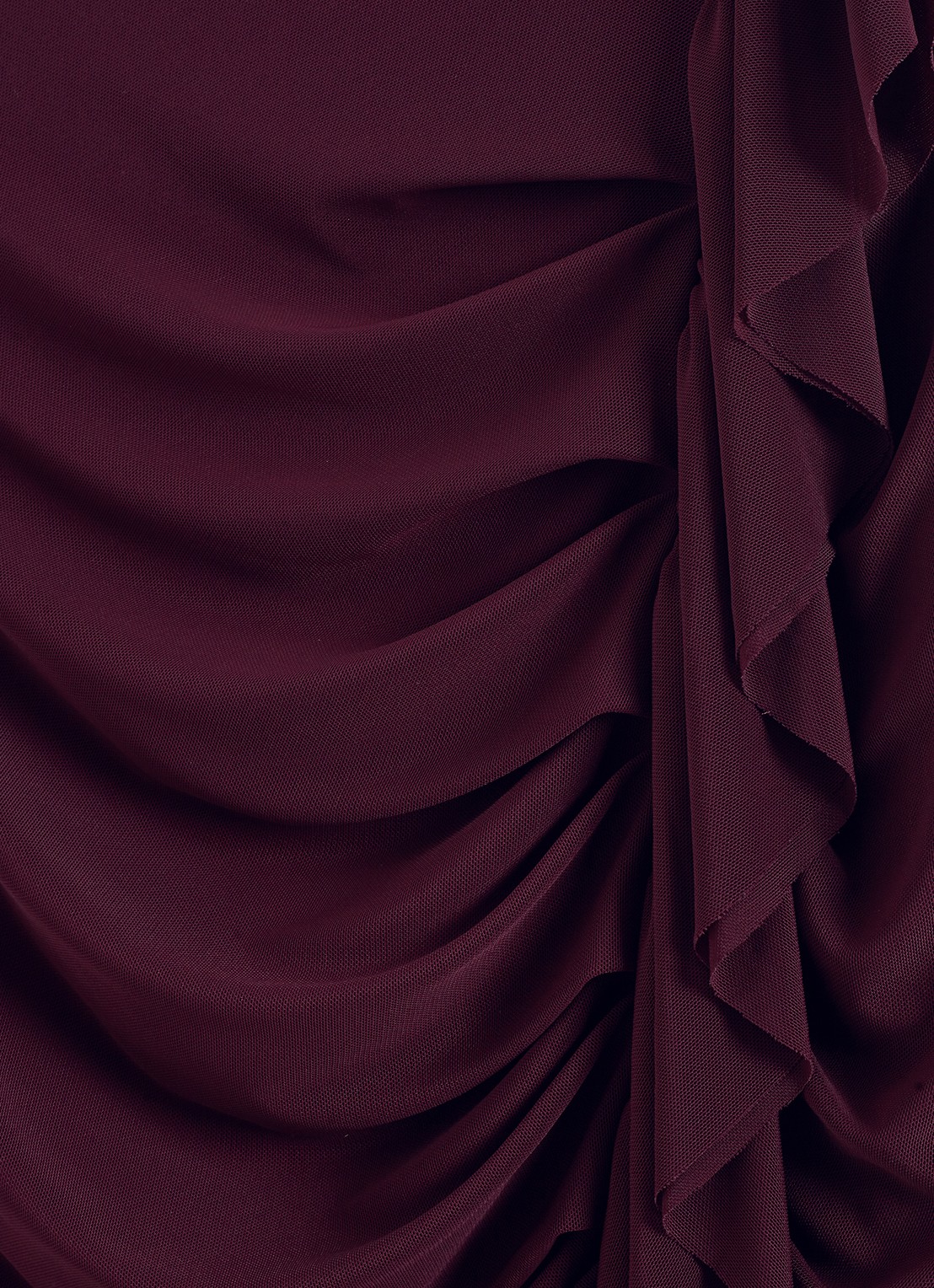 Phase Eight Kate top van mesh met ruches - detail 4 bordeauxrood