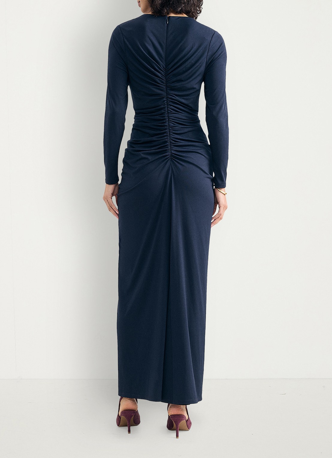 Phase Eight Katharine gedrapeerde maxi jurk  - achterkant 6 blauw