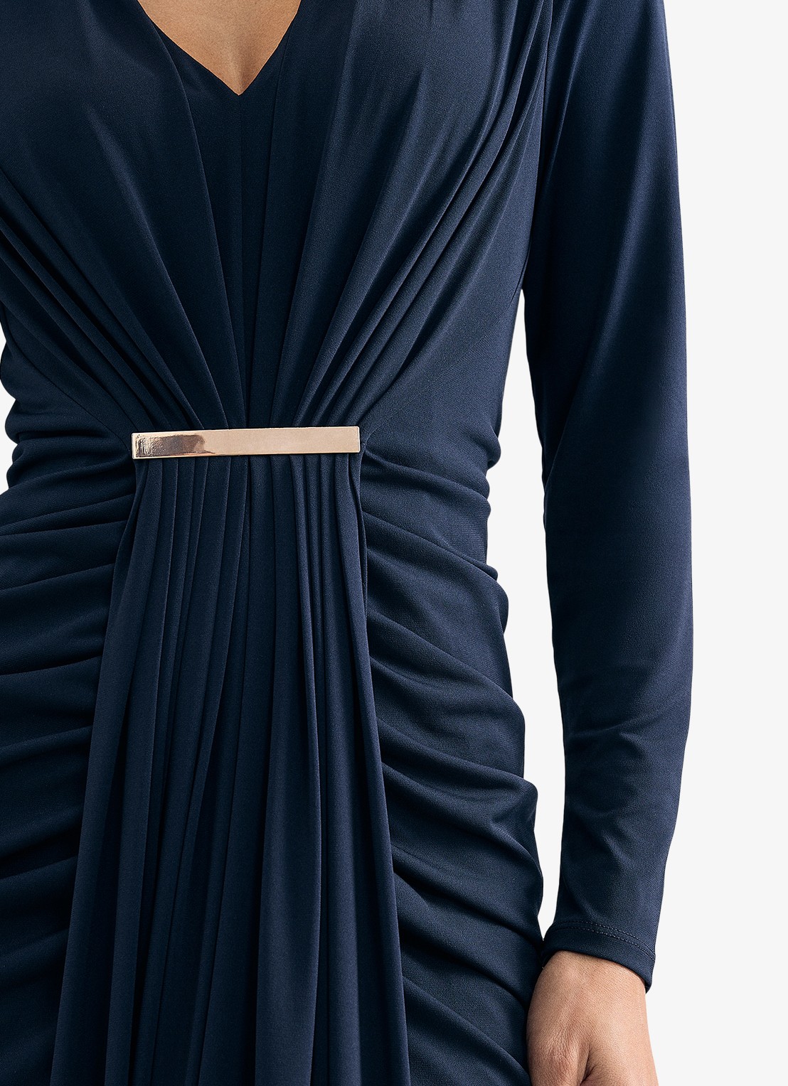 Phase Eight Katharine gedrapeerde maxi jurk  - detail 2 blauw