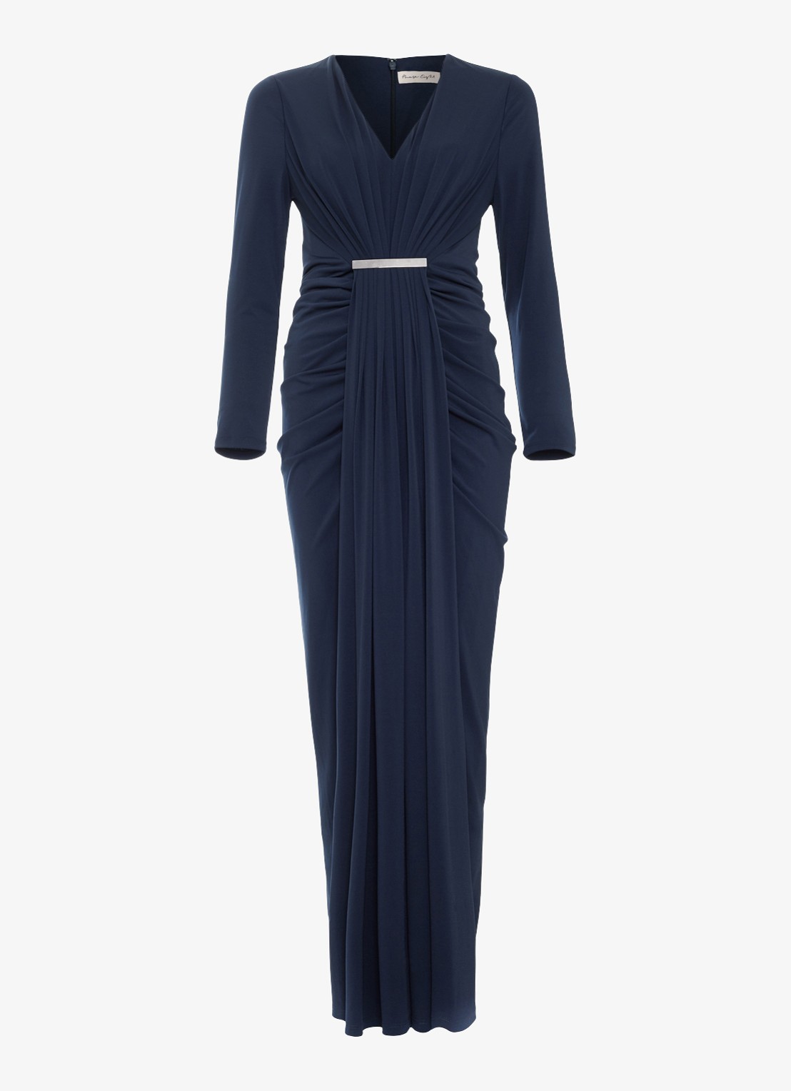 Phase Eight Katharine gedrapeerde maxi jurk  - voorkant 7 blauw
