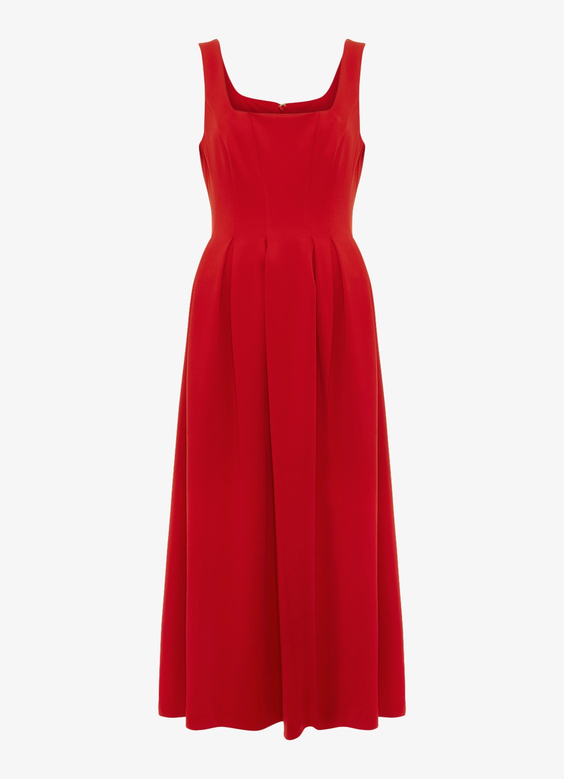 Phase Eight Katie midi jurk met plooien - voorkant 7 rood