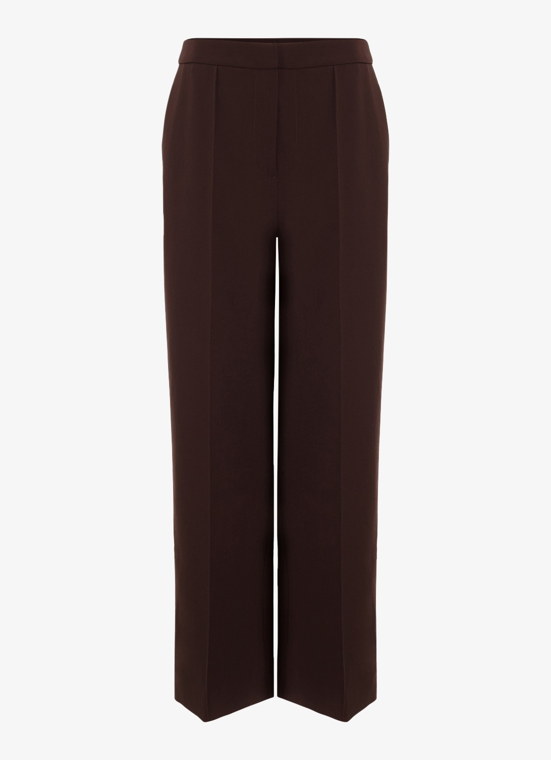 Phase Eight Keely high waist wide leg pantalon - voorkant 2 donkerbruin