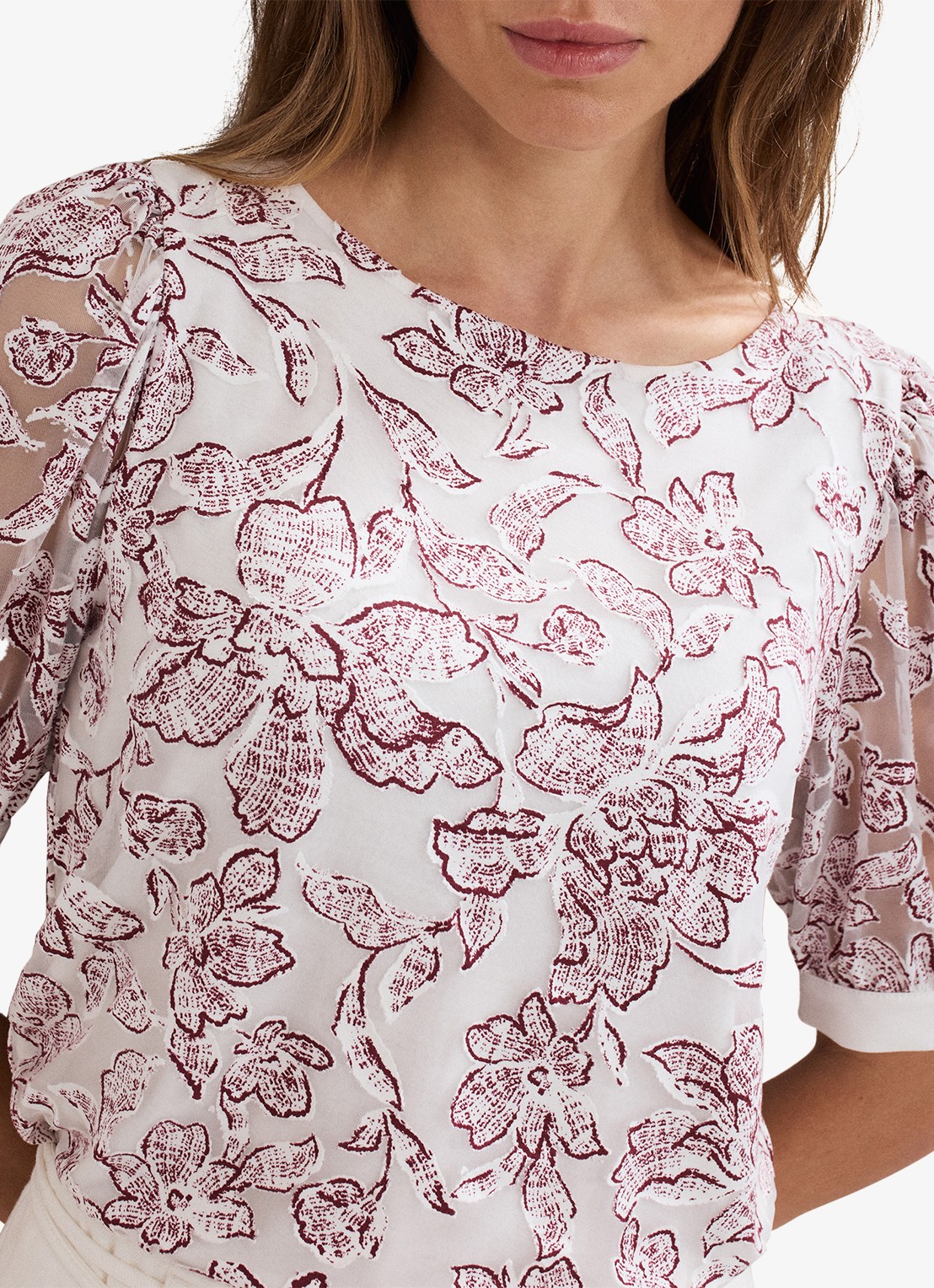 Phase Eight Kelly top met bloemenprint - detail 4 wit