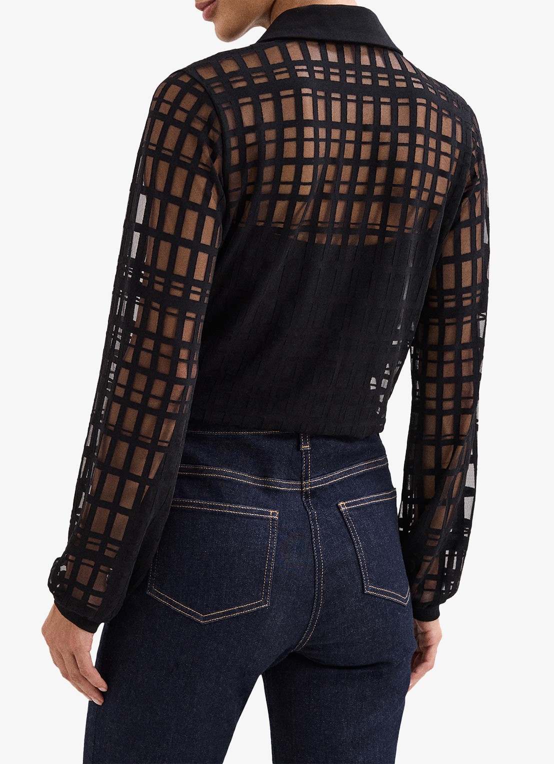Phase Eight Kennedy semi-transparante blouse met polokraag - achterkant zwart