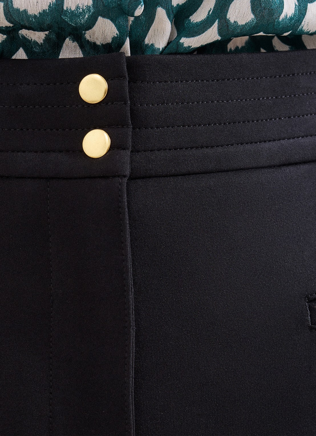 Phase Eight  Keri high waist tapered fit pantalon met paspelzakken - detail 6 zwart