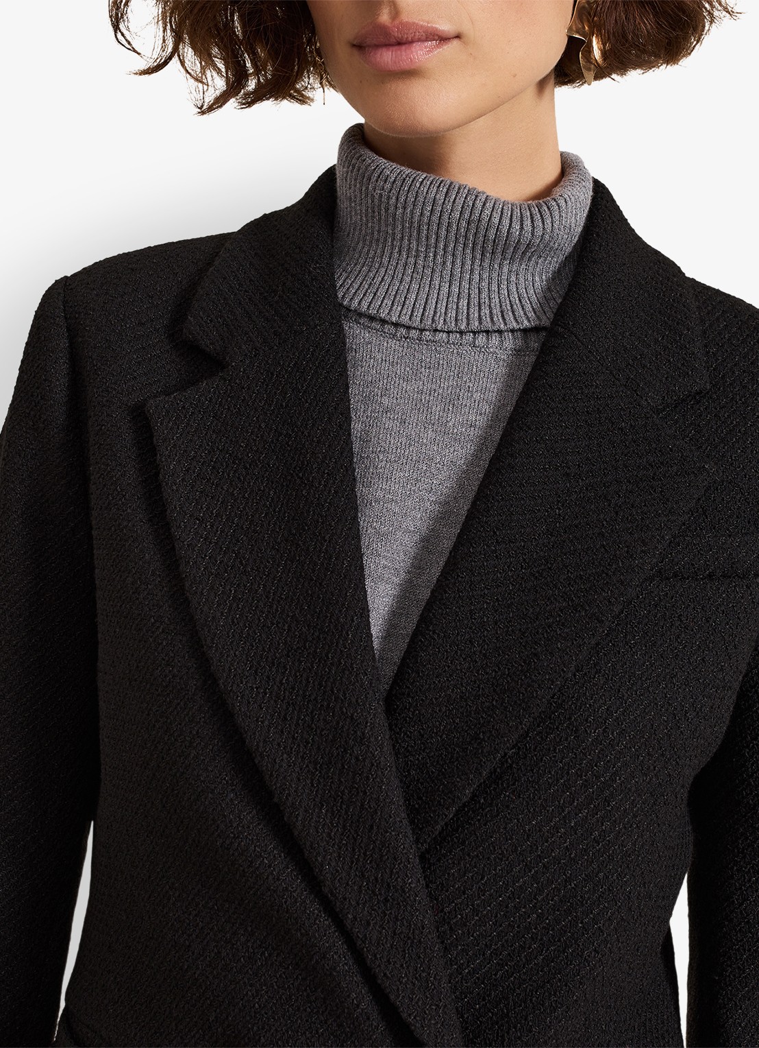 Phase Eight Kiana double-breasted blazer van bouclé - detail 2 zwart