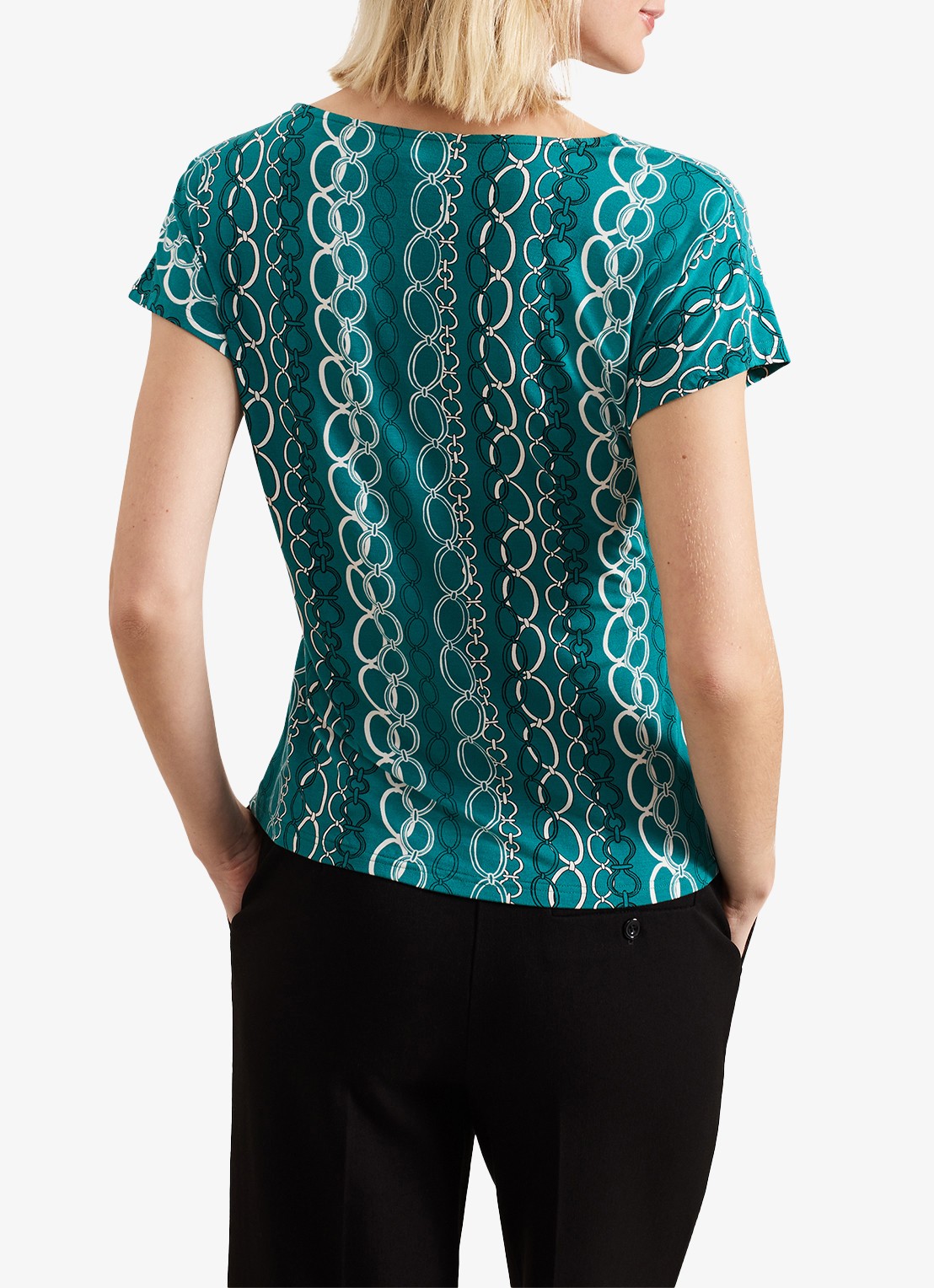 Phase Eight Kiara top met print - achterkant 7 zeegroen