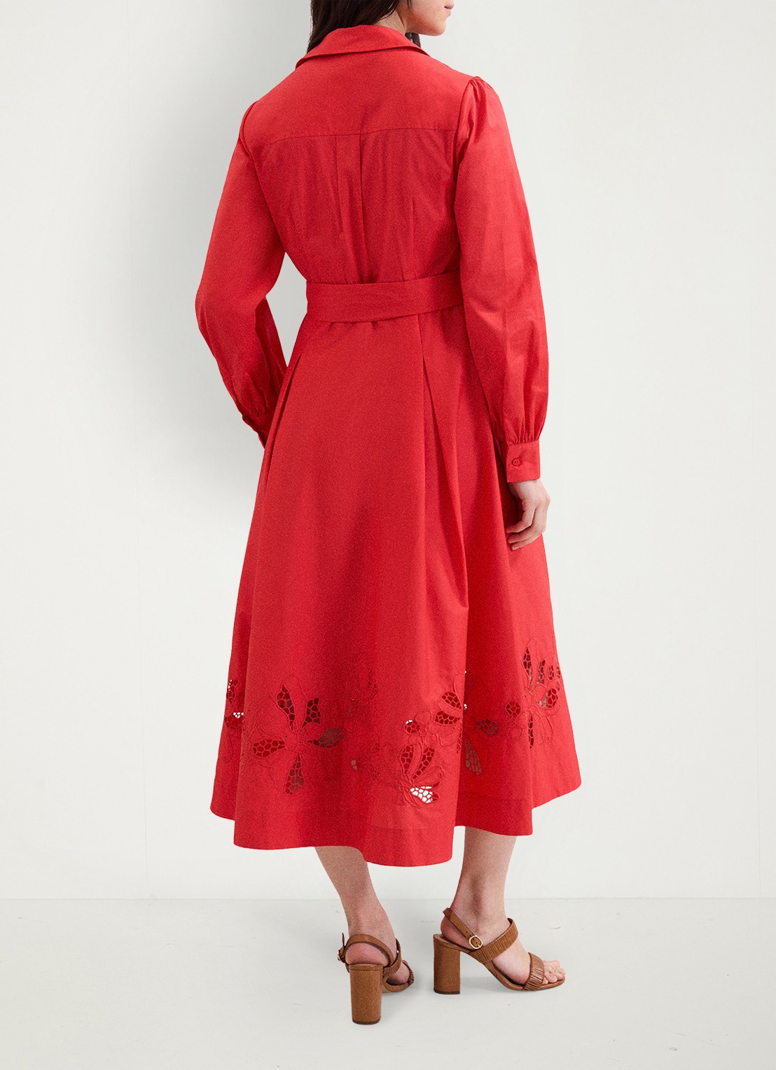Phase Eight Kim midi jurk met geborduurd detail - achterkant rood