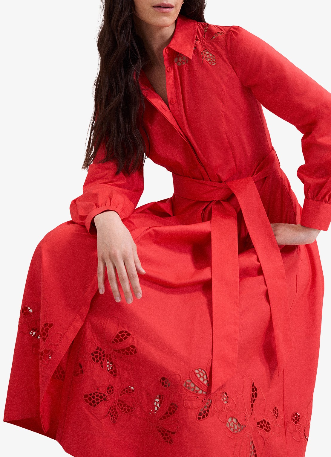 Phase Eight Kim midi jurk met geborduurd detail - detail 4 rood