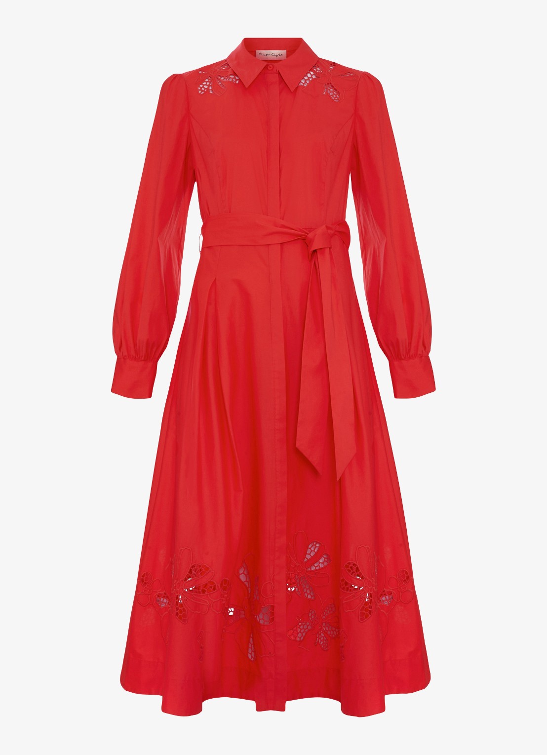 Phase Eight Kim midi jurk met geborduurd detail - voorkant 2 rood