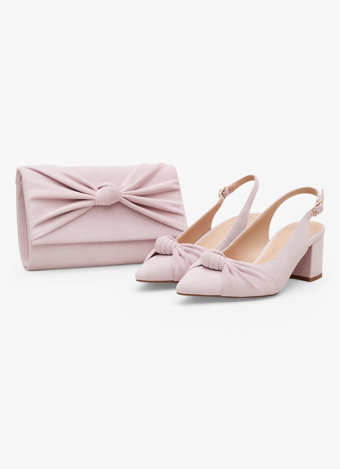Phase Eight Knot slingback van suède - detail 4 oudroze