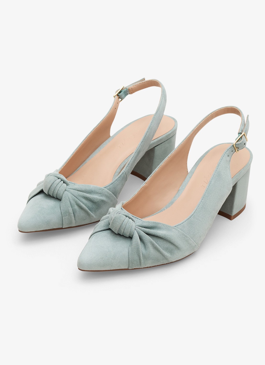 Phase Eight Knot slingback van suède - detail 3 mint