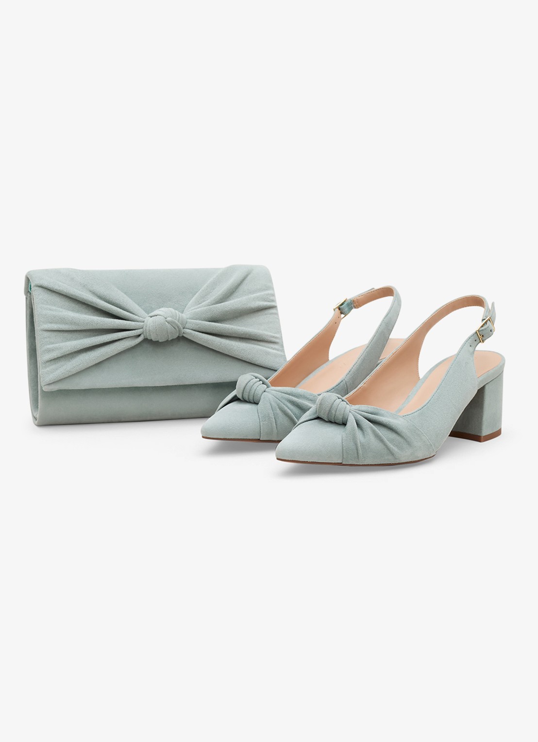 Phase Eight Knot slingback van suède - detail 5 mint