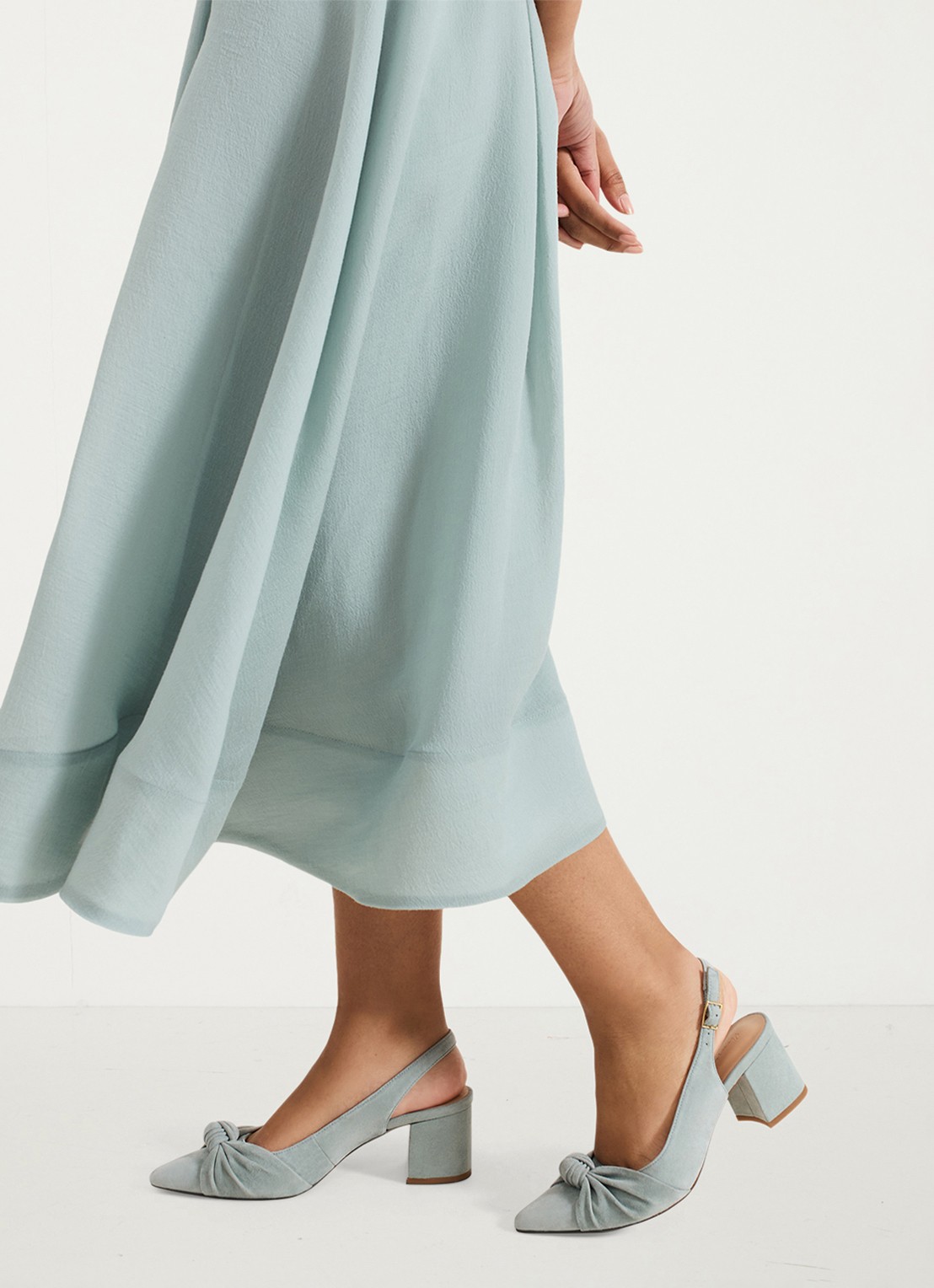 Phase Eight Knot slingback van suède - voorkant 2 mint