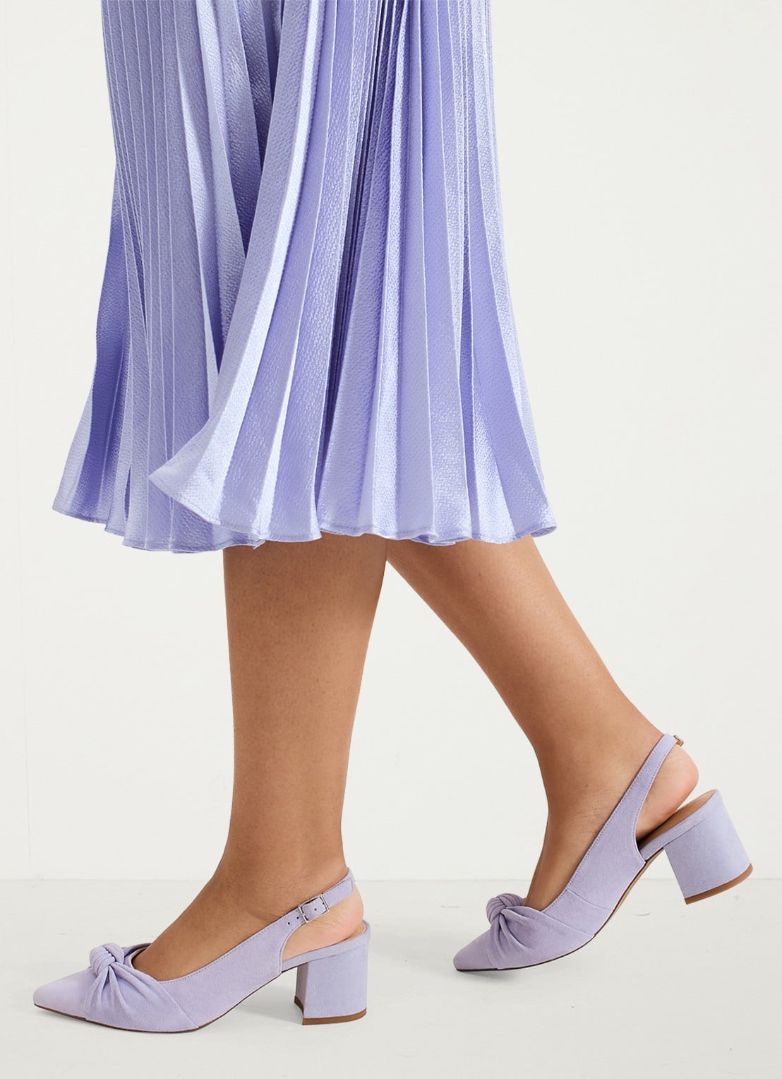 Phase Eight Knot slingback van suède - voorkant 2 lila