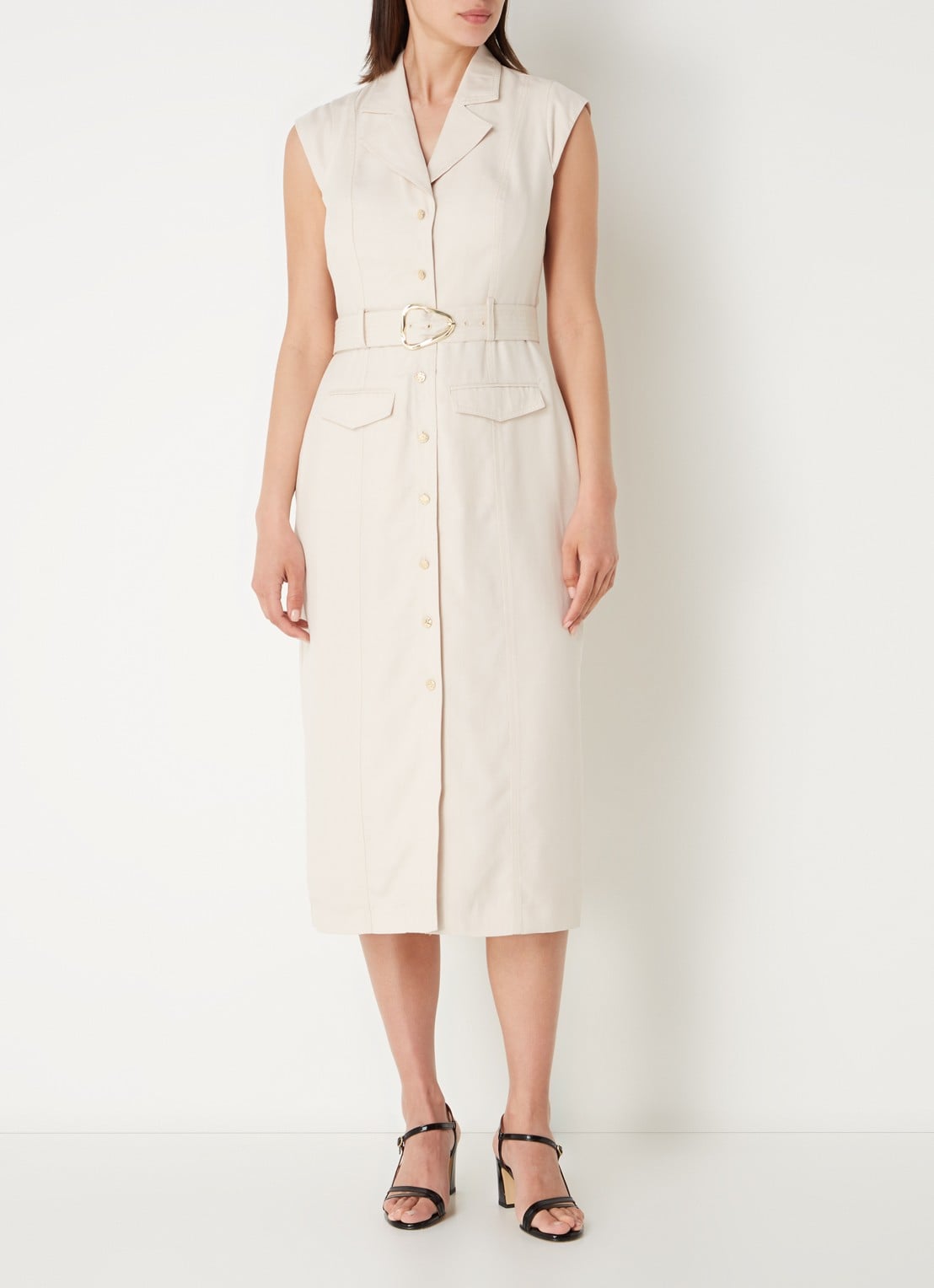 Phase Eight Kristal midi blazerjurk  met ceintuur - detail 4 creme