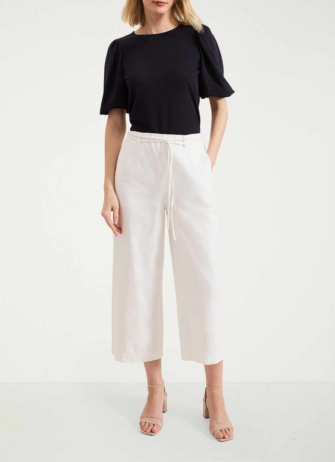 Phase Eight Lani fijngebreide top met structuur - voorkant 2 donkerblauw