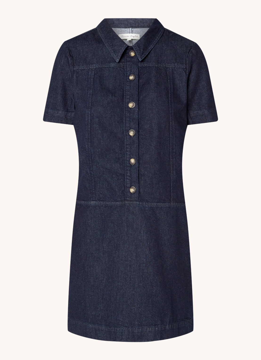 Phase Eight Larisa mini denim blousejurk met kraag - voorkant 2 indigo