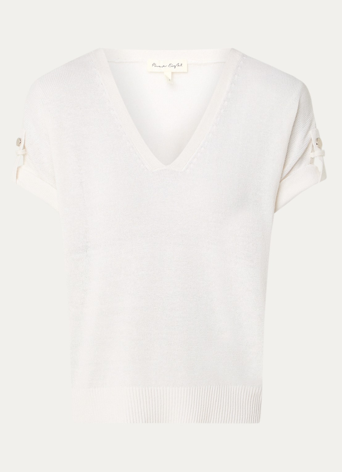 Phase Eight Laura fijngebreide top in linnenblend - voorkant 3 wit