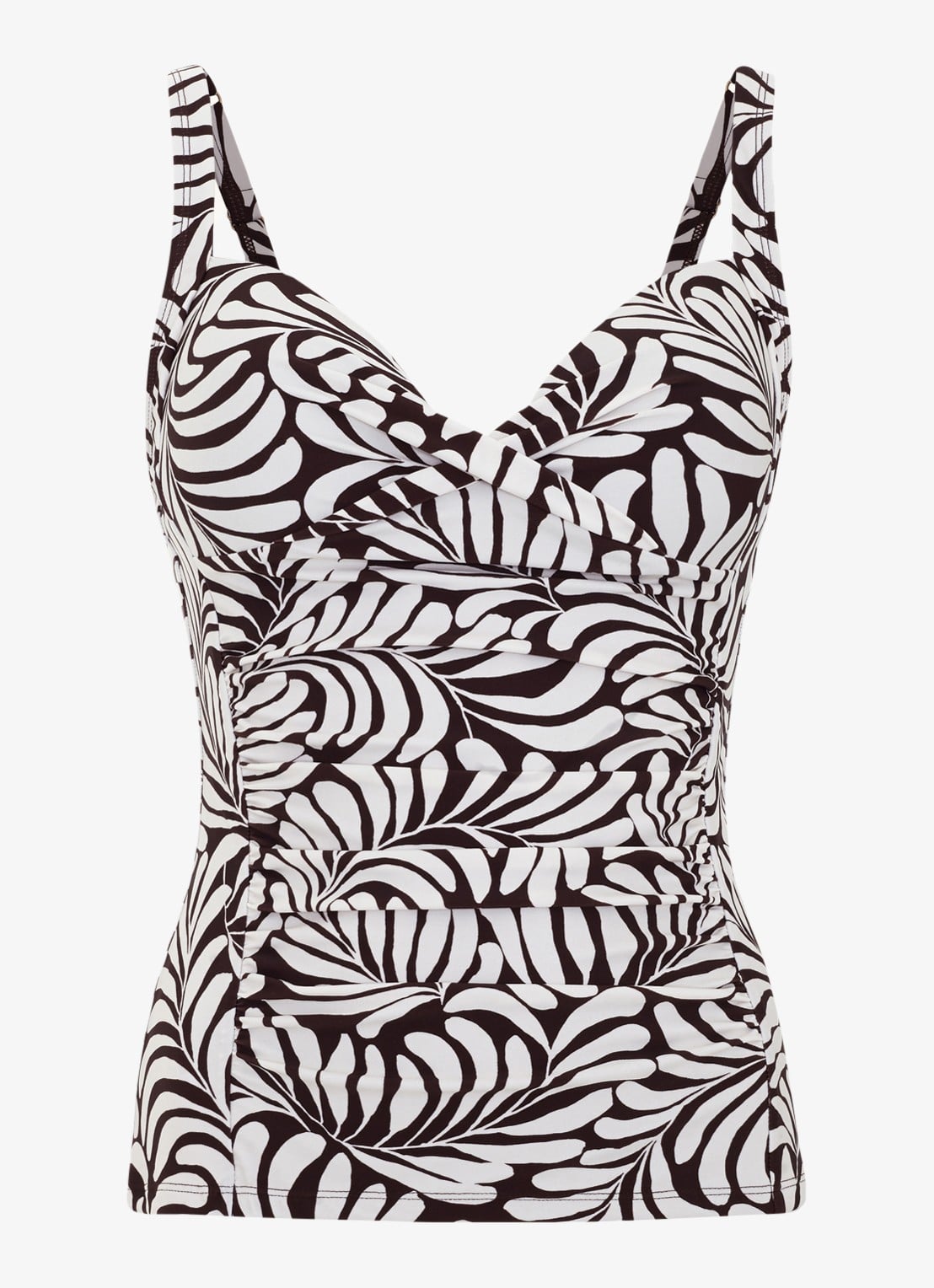 Phase Eight Leaf tankini met print - voorkant bruin