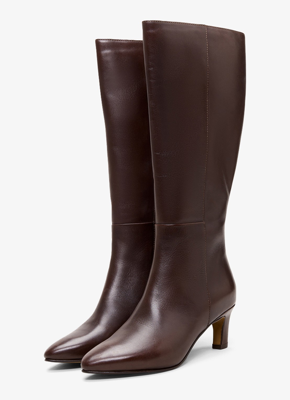 Phase Eight Leather Knee Boots - detail bruin