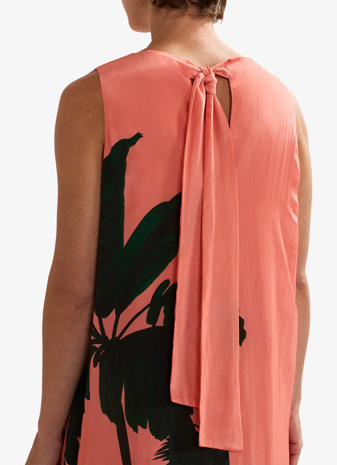 Phase Eight Leila midi jurk met print - detail 4 koraal