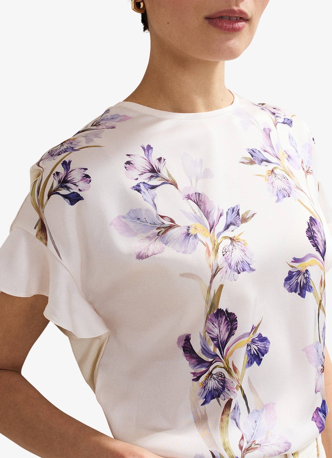 Phase Eight Leilah top met bloemenprint - detail 5 gebroken wit