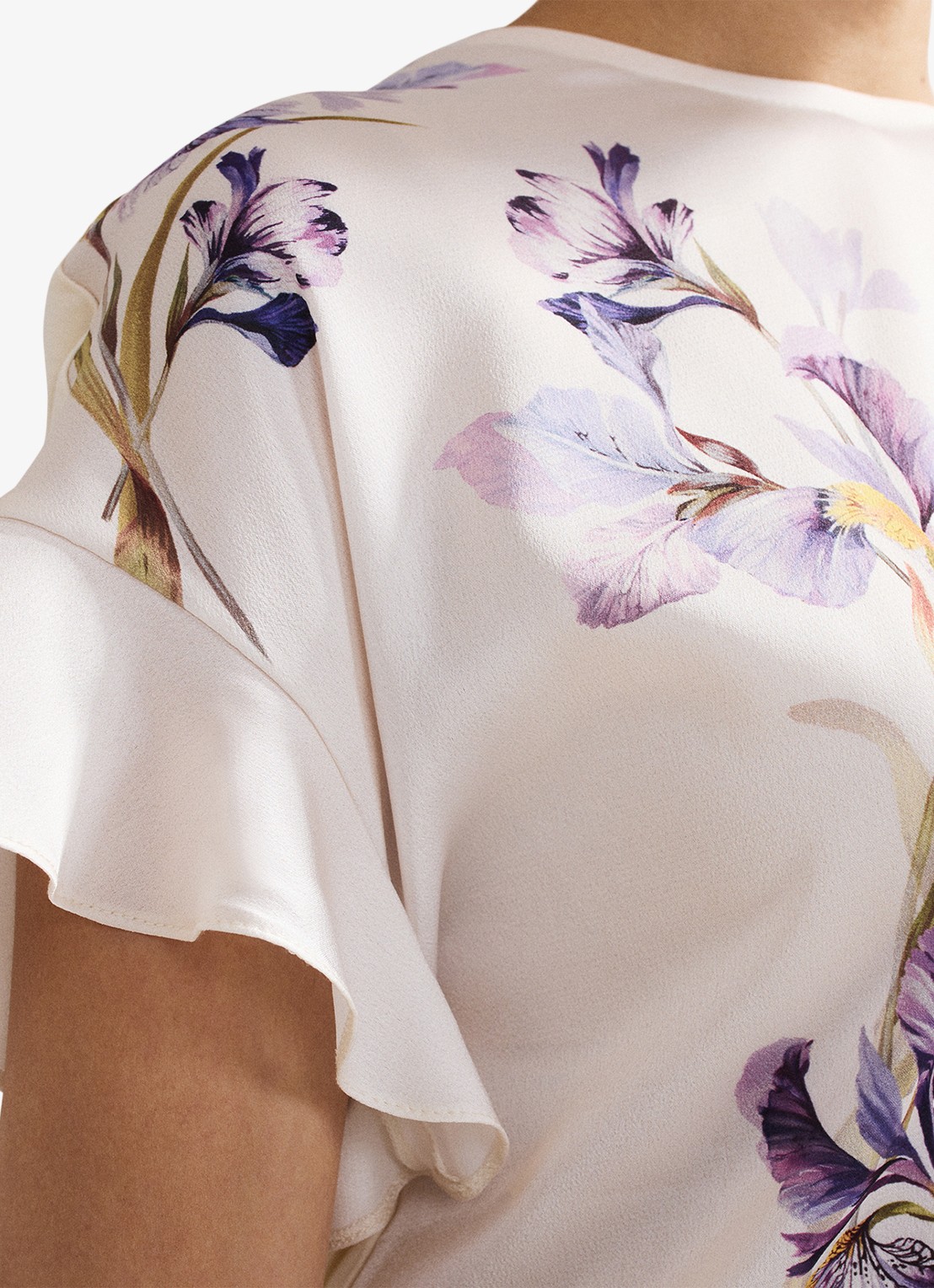 Phase Eight Leilah top met bloemenprint - detail 6 gebroken wit