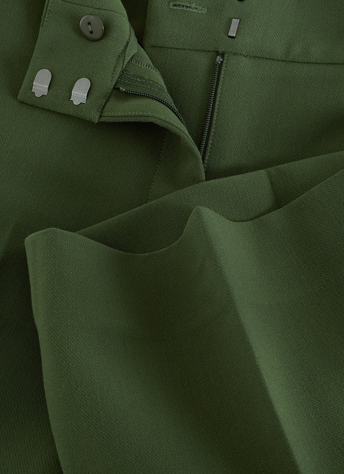 Phase Eight Leonie high waist straight leg pantalom - detail 7 donkergroen