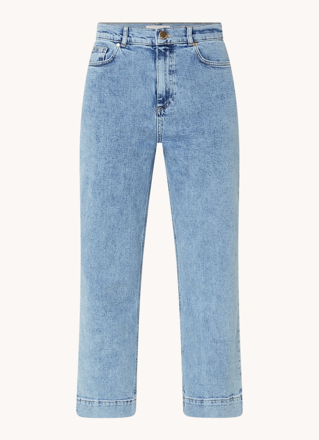 Phase Eight Lexi high waist cropped straight leg jeans met medium wassing - voorkant 2 indigo
