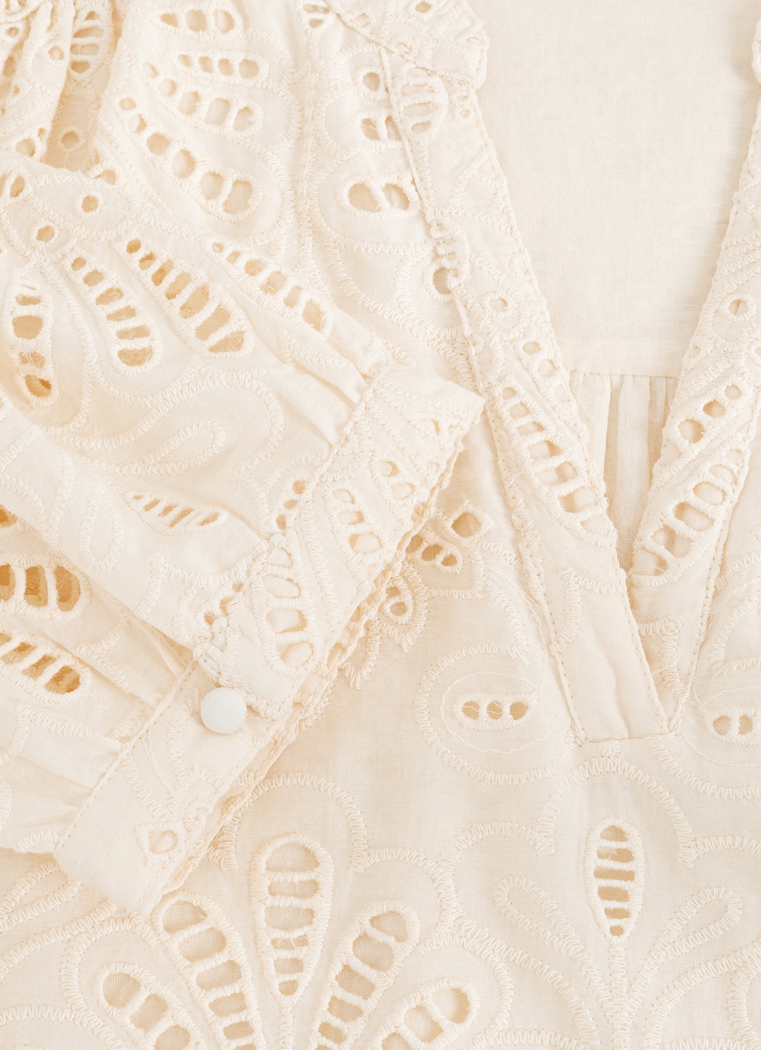 Phase Eight Liliana mini jurk met borduring - detail 5 geel