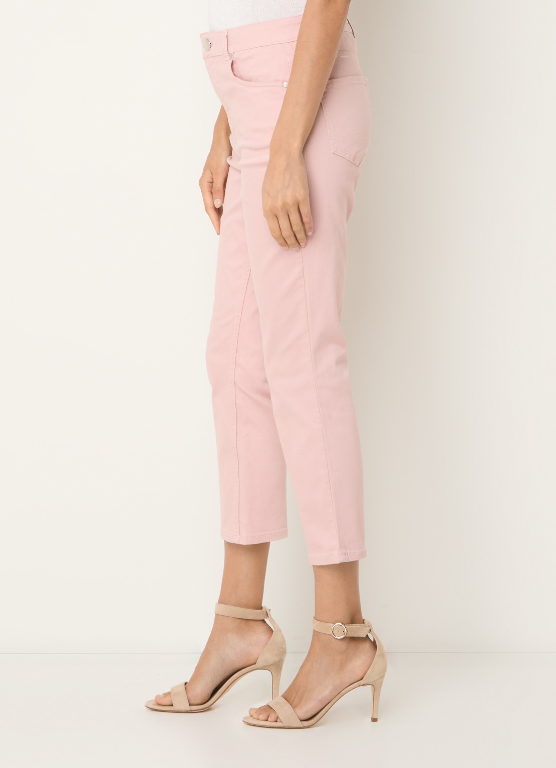 Phase Eight Lindsey high waist cropped tapered jeans met gekleurde wassing - detail 3 oudroze
