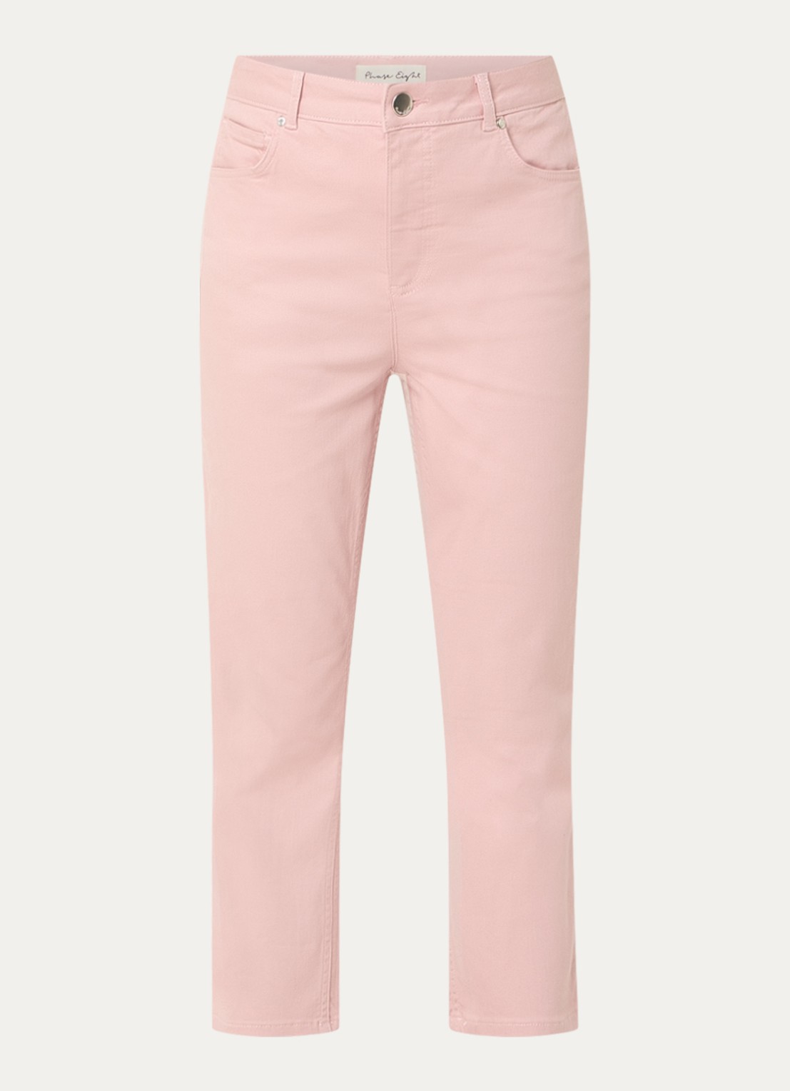 Phase Eight Lindsey high waist cropped tapered jeans met gekleurde wassing - voorkant 4 oudroze