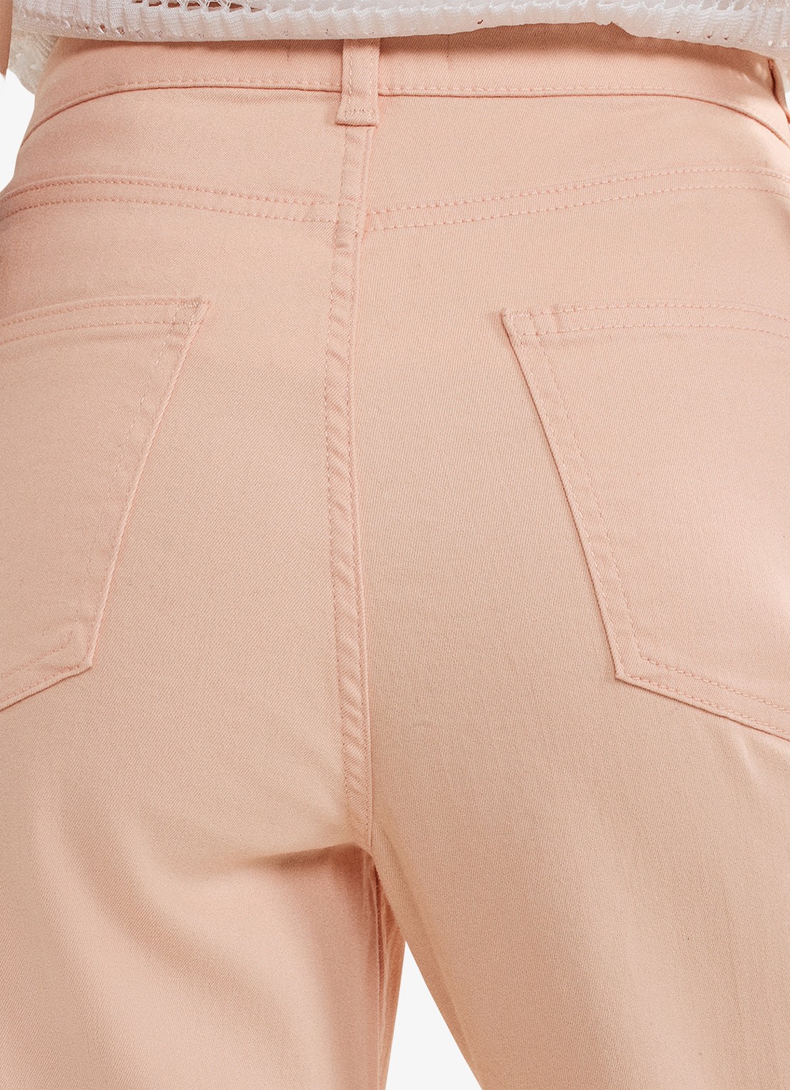 Phase Eight Lindsey mid waist cropped slim fit jeans met gekleurde wassing - detail 4 zalmroze