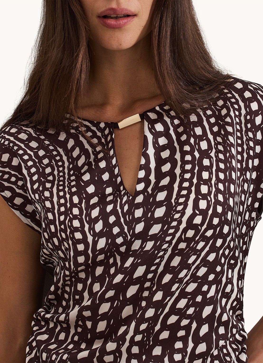 Phase Eight Livie top met print - detail 2 bruin