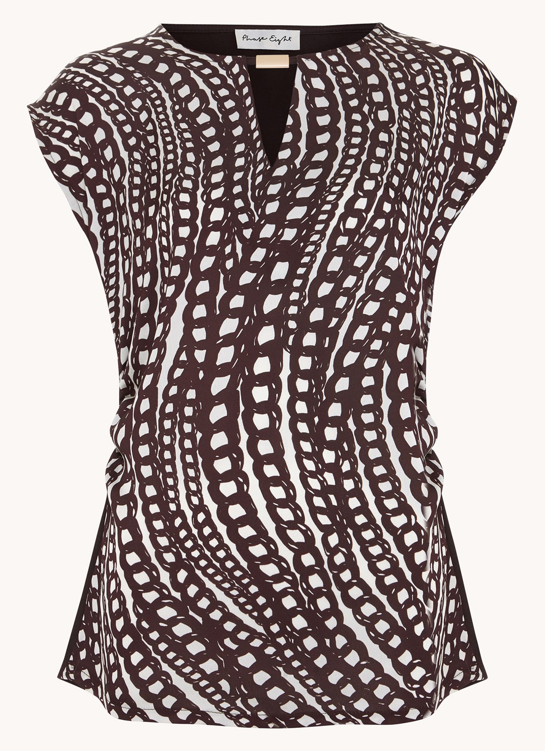 Phase Eight Livie top met print - voorkant 6 bruin