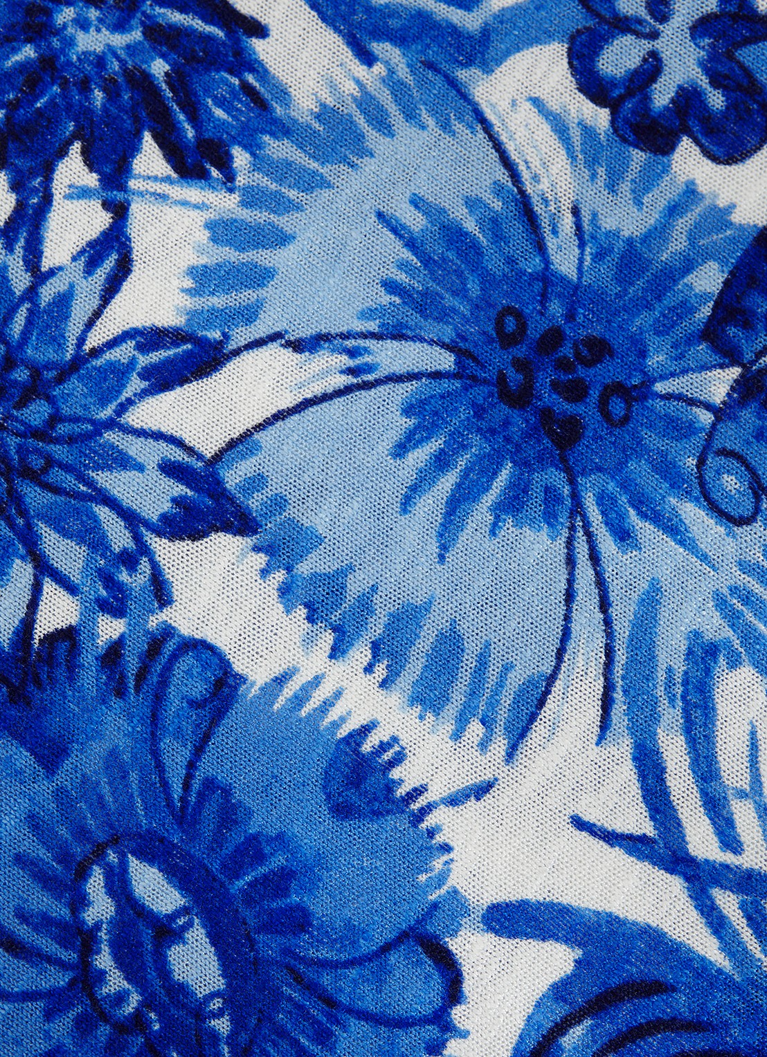 Phase Eight Lizzy fijngebreide top in linnenblend met bloemenprint - detail 5 blauw