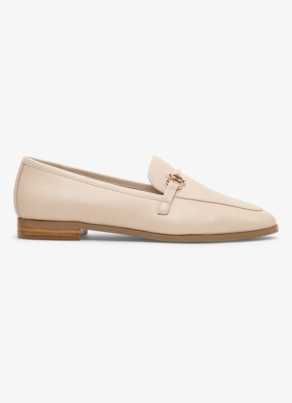 Phase Eight Loafers van leer - voorkant beige