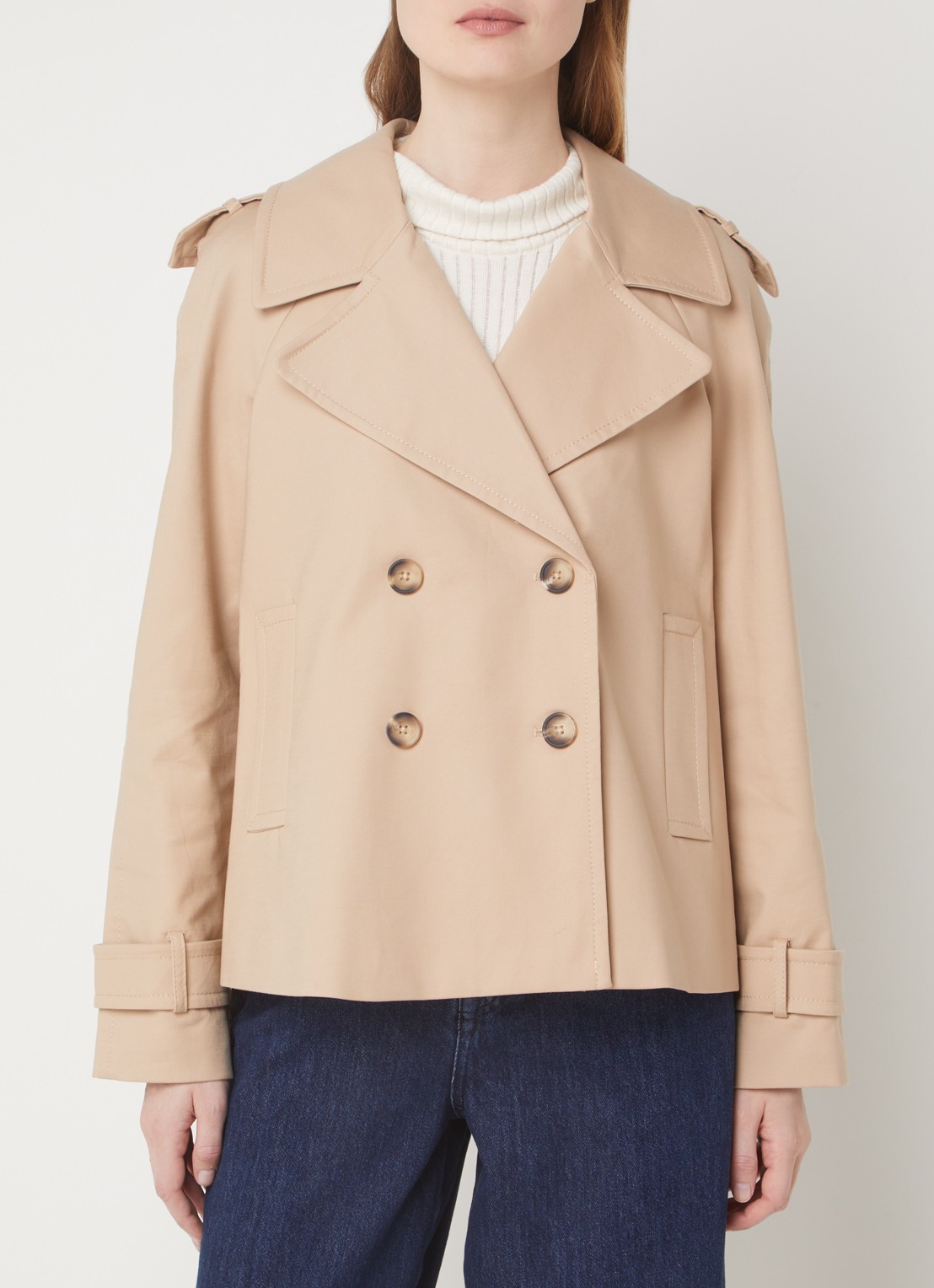 Phase Eight Lola double-breasted trenchcoat met steekzakken - detail 4 camel