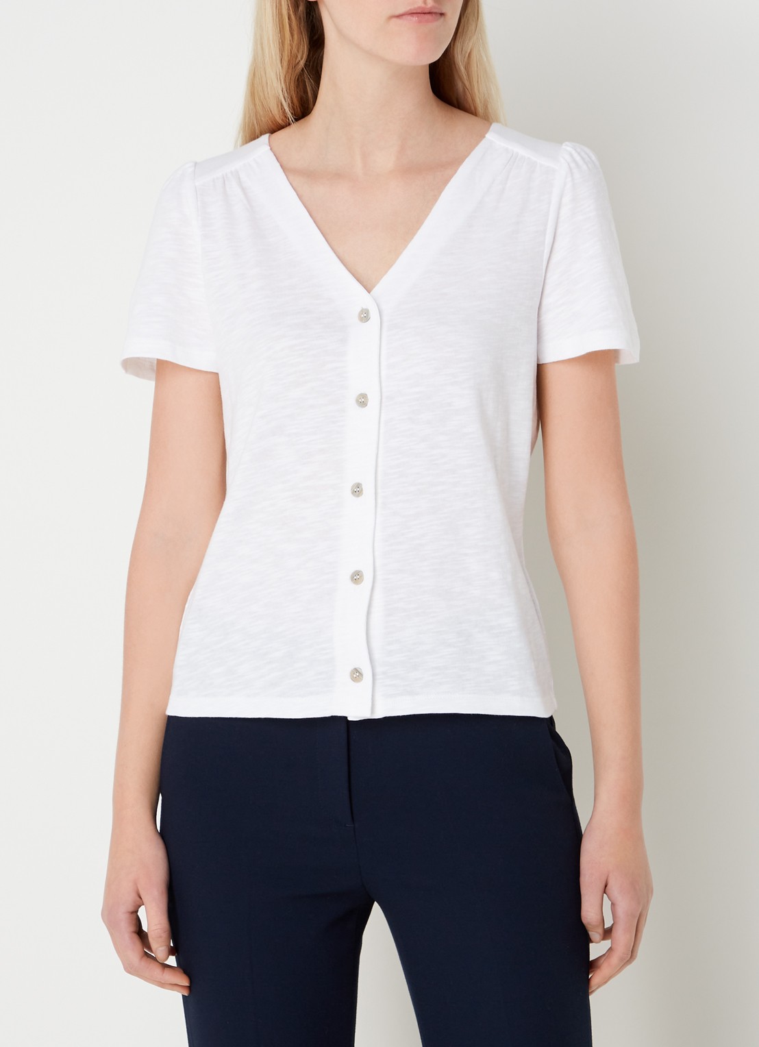 Phase Eight Lorenna top met V-hals  - detail 4 wit