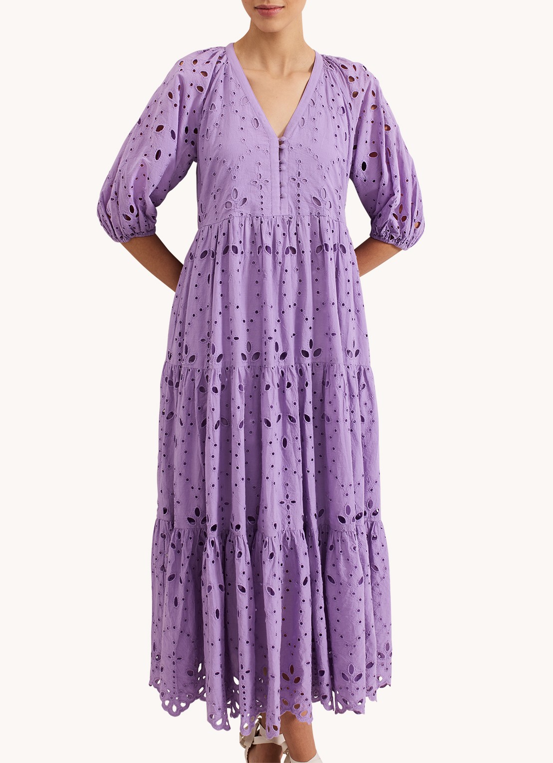 Phase Eight Lorhna maxi jurk met broderie - detail 2 lila
