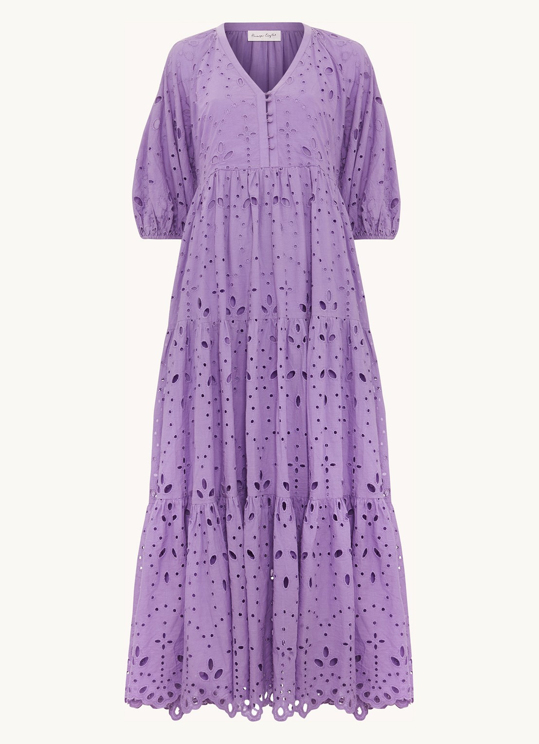 Phase Eight Lorhna maxi jurk met broderie - voorkant 6 lila