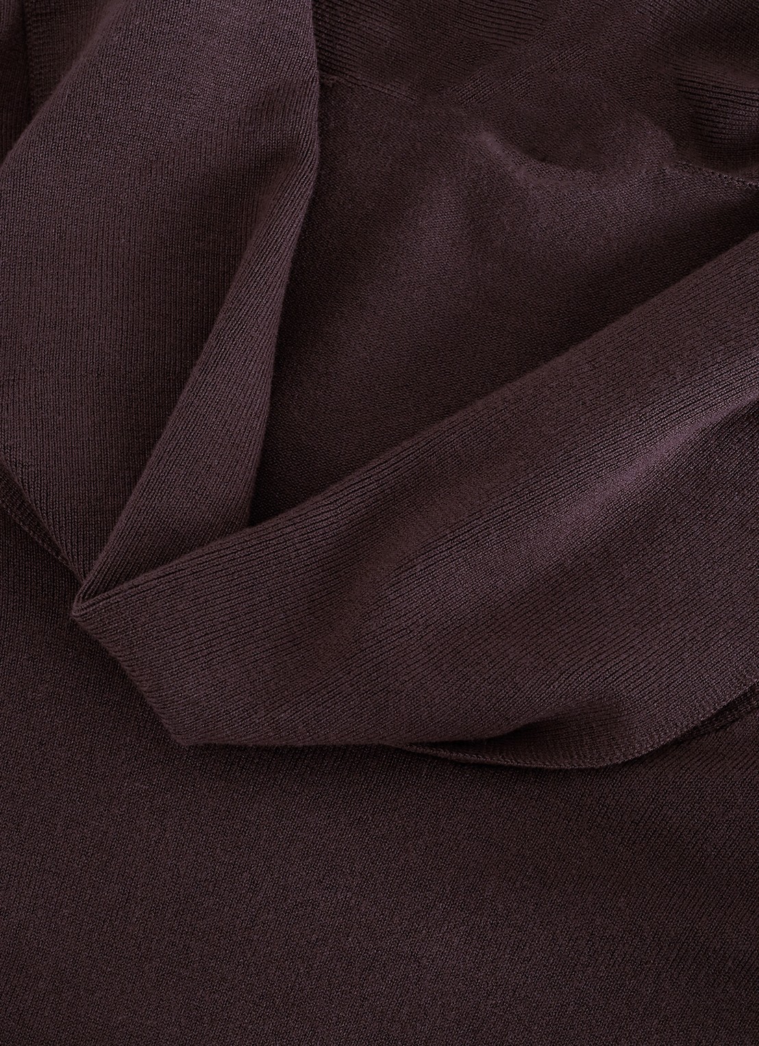 Phase Eight Lottie fijngebreide trui met gedrapeerde col - detail 4 bruin
